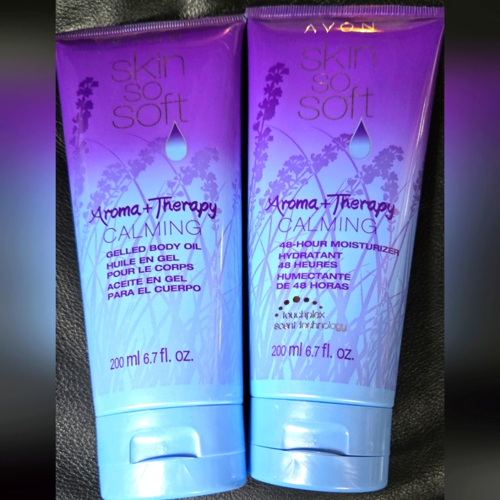 Avon Skin So Soft Calming body Gel and 48hr Moisturizer Set FULL NEW SZ6.7floz - Picture 1 of 6
